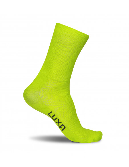 Luxa Classic Canarian lime cycling socks. Unique color and style