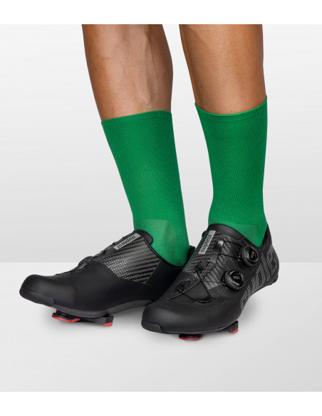 green socks for road cyclist with durable and moisture-wicking fabric