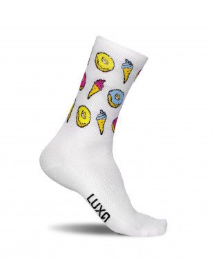 Luxa Donuts cycling socks.