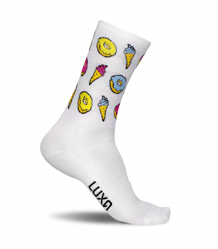 Luxa Donuts cycling socks.