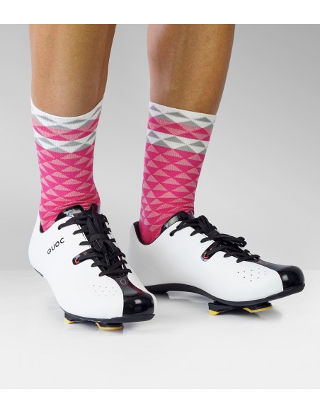 Quoc shoes and pink Luxa cycling socks