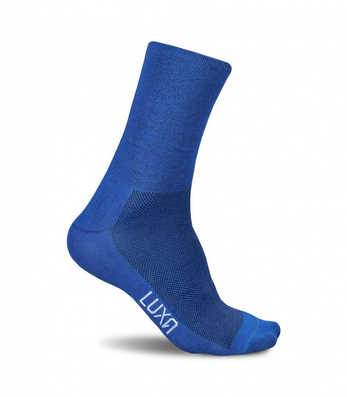 Socks for road cyclists. Blue classic color by Luxa