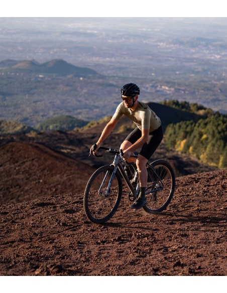whole olive socks perfect for riding a gravel bike in dusty terrain and on forest trails.