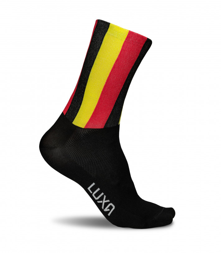 skarpetki dla rowerzystów z flagą Belgii