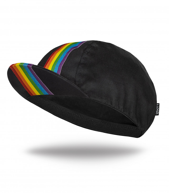 Pride Cycling Cap with rainbow stripe. Support for LGBTQ equality