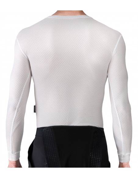 Long Sleeve white cycling base layer made in Europe by Luxa