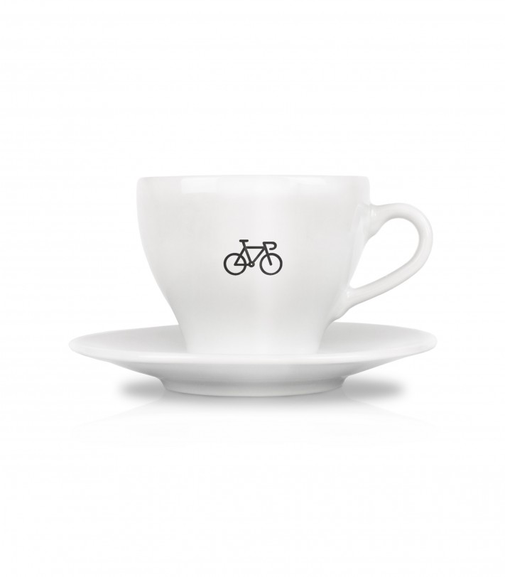 Medium coffee cup with road bike print