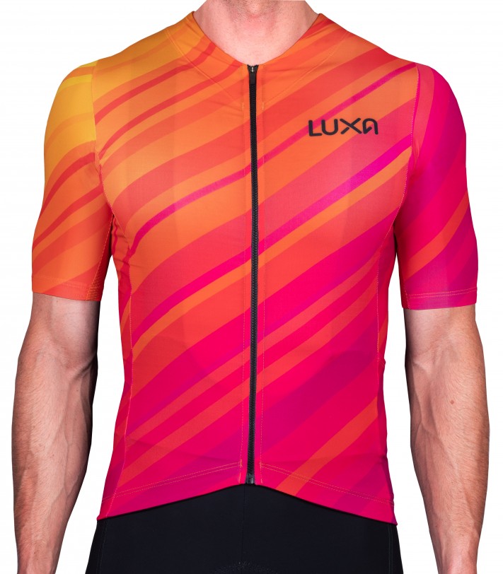 Magnetico Orange Men's Luxa Cycling Jersey - luxa.cc