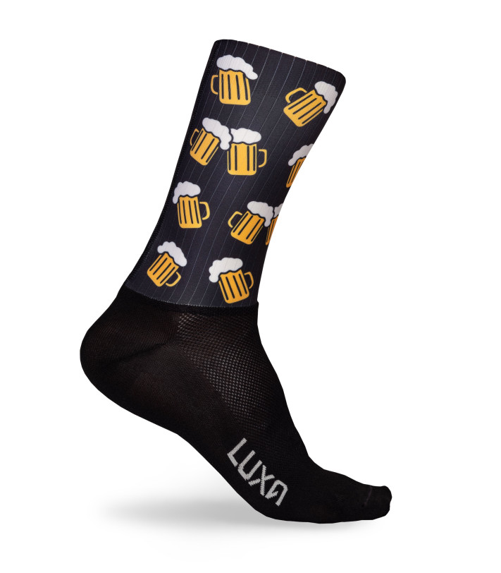 Beer Black AERO Cycling Socks made by Luxa in Poland