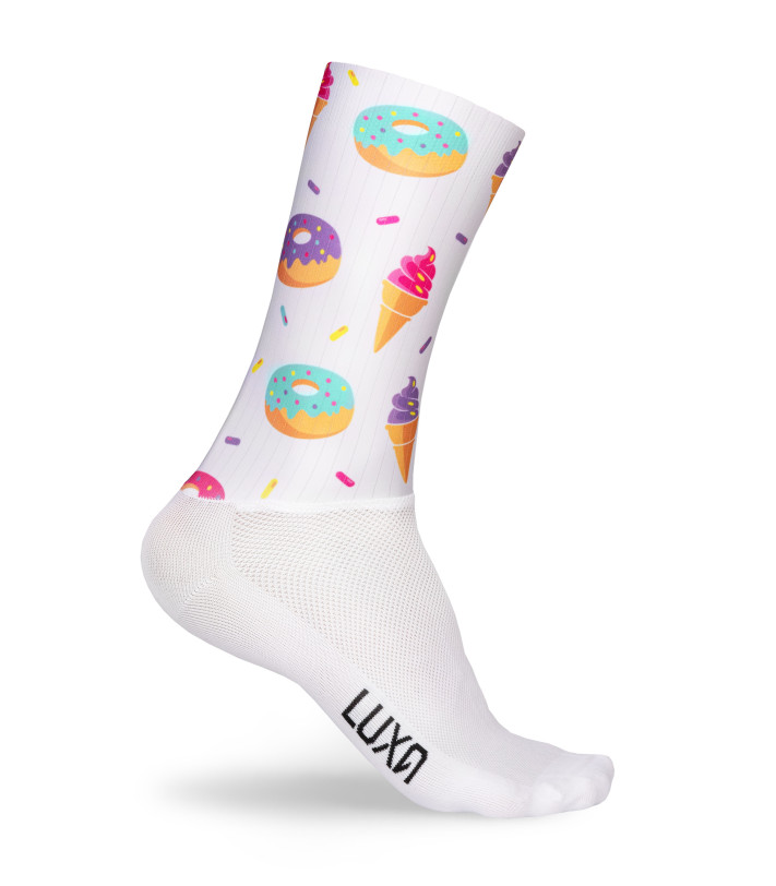 Donuts AERO Cycling Socks made by Luxa - sweet and funny ice cream and donuts design