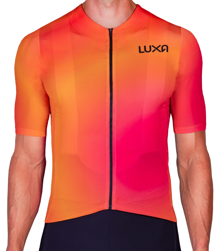 Prism Orange Cycling Jersey - Luxa