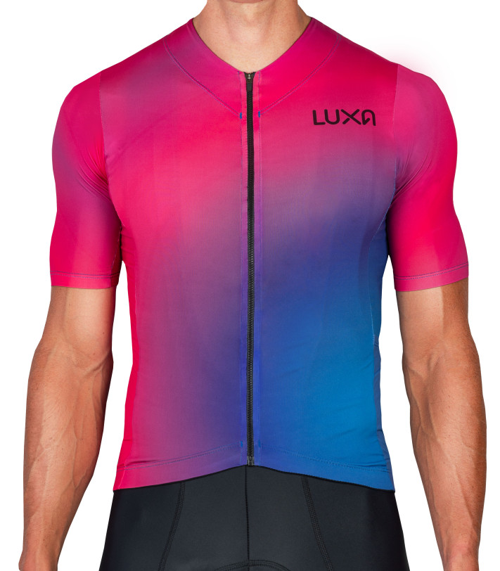 Prism Pink Ombre Cycling Jersey made in Europe by Luxa premium clothing