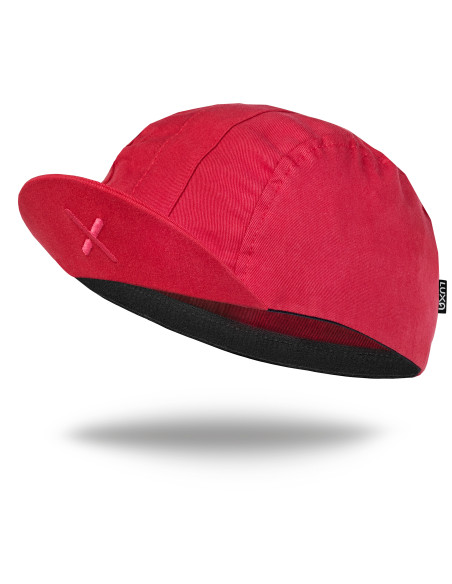 Czerwona czapeczka z daszkiem na rower Classic Red - Luxa