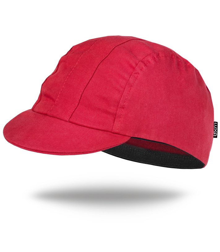 jednolita czerwona bawełniana czapka rowerowa do noszenia pod kaskiem