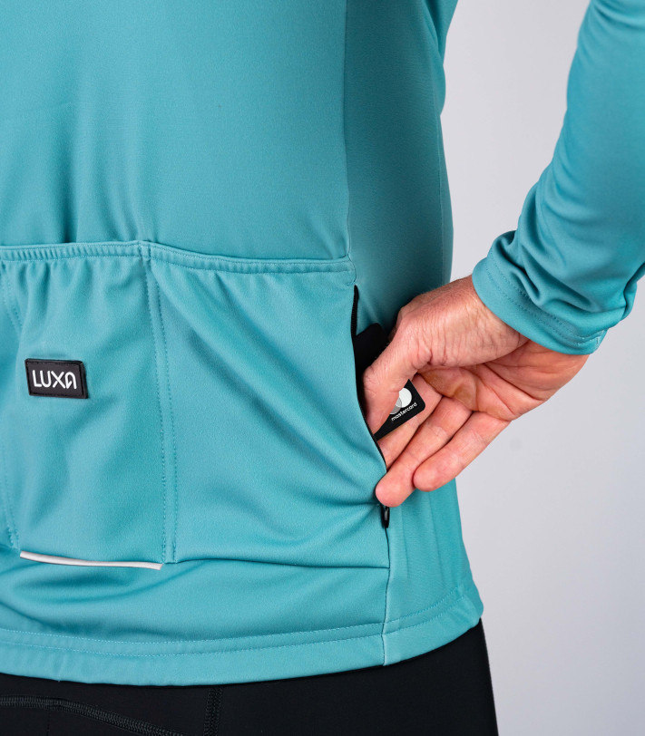 kieszonka zapinana na zamek z prawej strony bluzy jesiennej Luxa Horizon Stone Blue