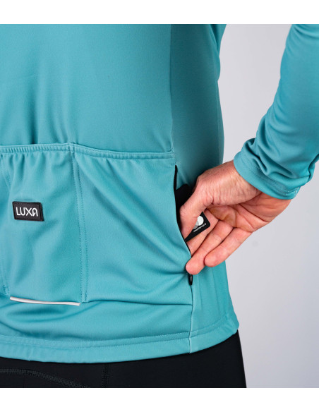 kieszonka zapinana na zamek z prawej strony bluzy jesiennej Luxa Horizon Stone Blue