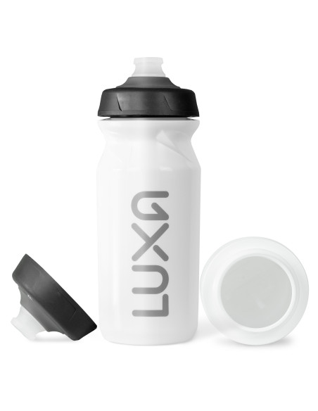 bidon rowerowy biały o pojemności 650 ml marki Luxa wykonany z bezwonnego tworzywa
