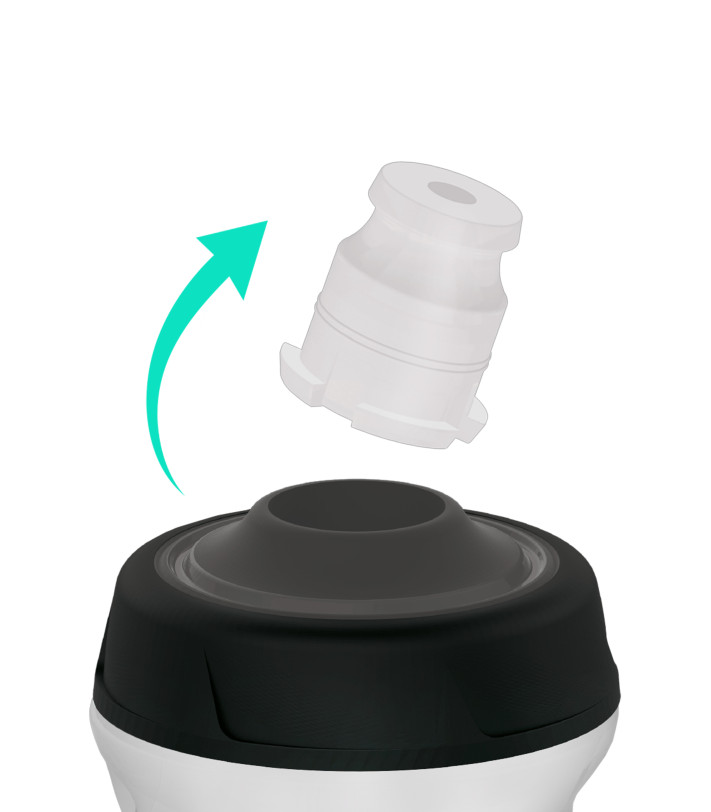 ustnik bidon Luxa jest regulowany w pozycji góra - otwarty i dół - zamknięty