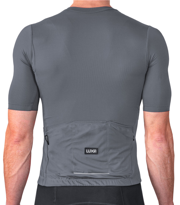 Szara koszulka kolarska Supreme Light Gray – widok z tyłu