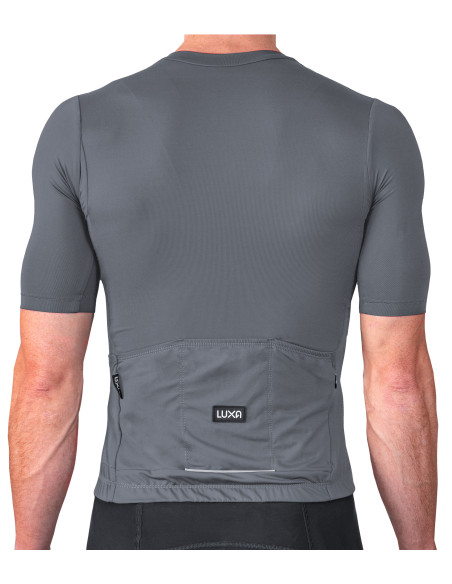 Szara koszulka kolarska Supreme Light Gray – widok z tyłu