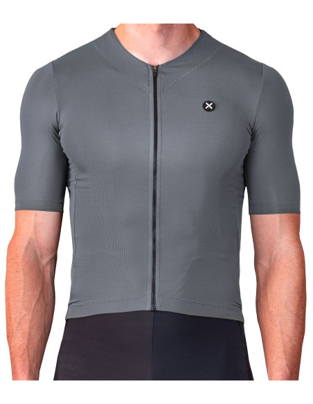 Szara koszulka kolarska Luxa Supreme Light Gray – widok z przodu