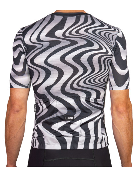 Koszulka kolarska Luxa Pulse Void - tył w dynamicznym wzorze zebry