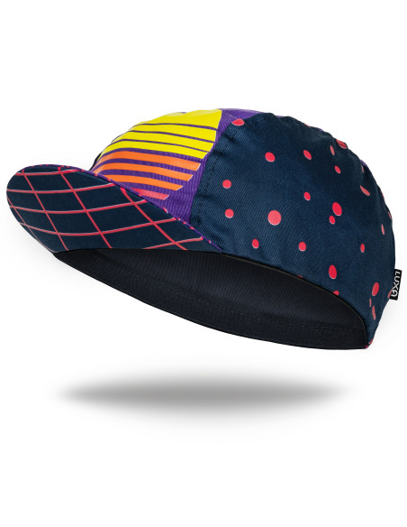 Czapeczka kolarska Retro Rise – styl lat 80., kolorowy wzór, Luxa