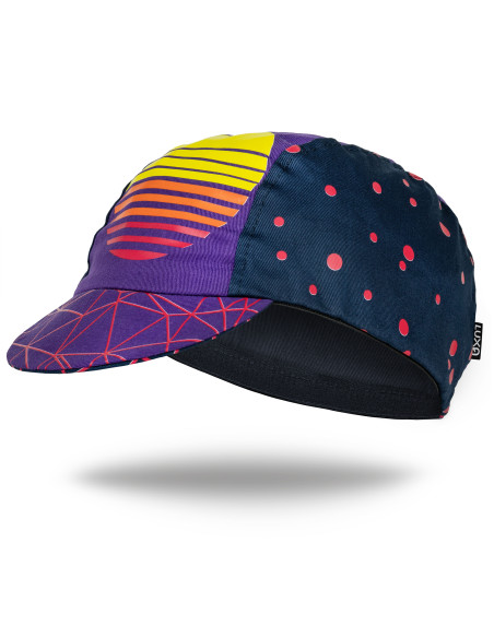 Czapka kolarska Retro Rise – bok i daszek, kolor geometryczny, Luxa