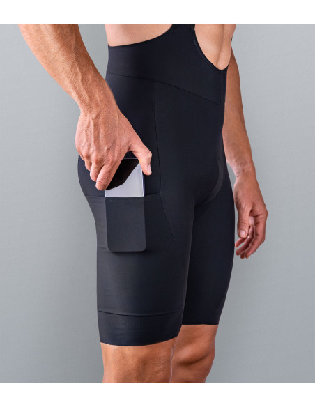 Spodenki kolarskie Elitism Cargo Road Black - boczna kieszeń cargo z telefonem