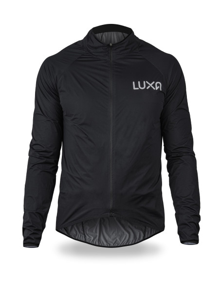 Luxa Core Ultralight Black cycling jacket - front view