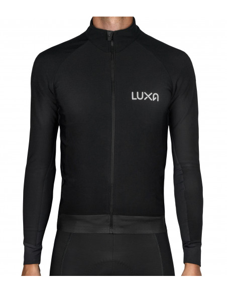 Black Cycling Midnight Jersey for autumn riding made by Luxa