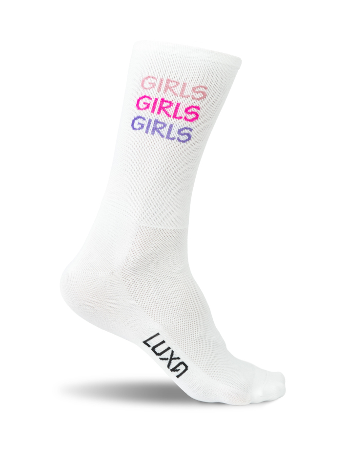 white women’s cycling socks Luxa Girls White