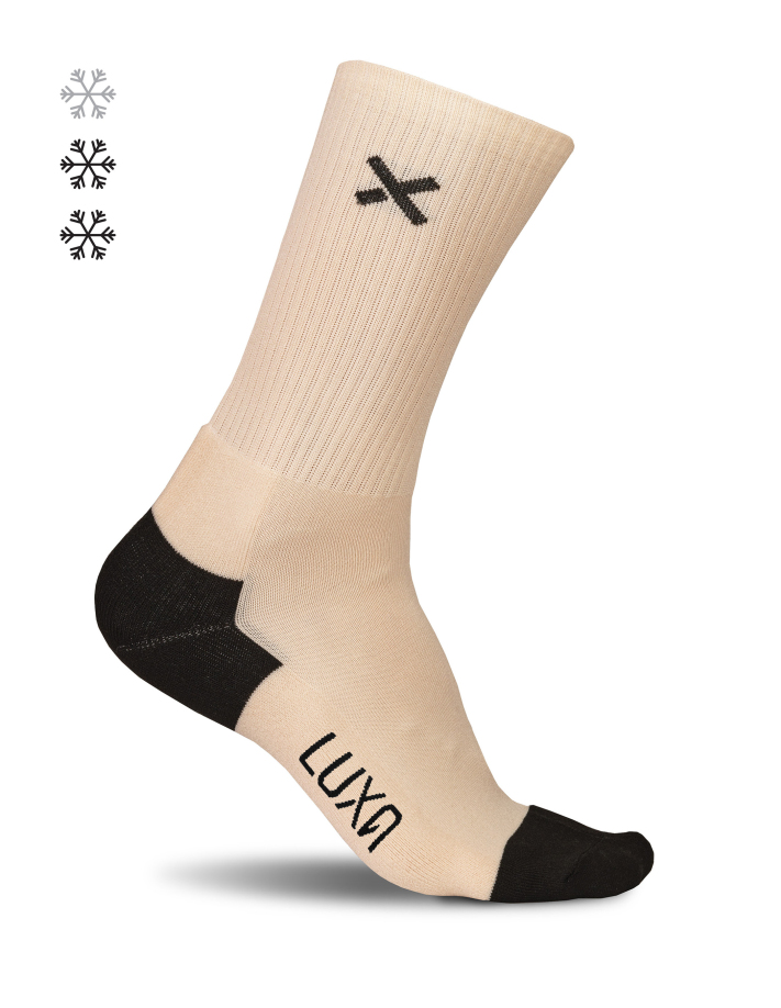 warm beige cycling socks Luxa Mist Latte