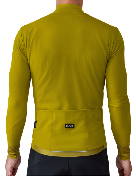 Fahrradtrikot Terra Gold Ochre - Rückansicht mit drei Taschen