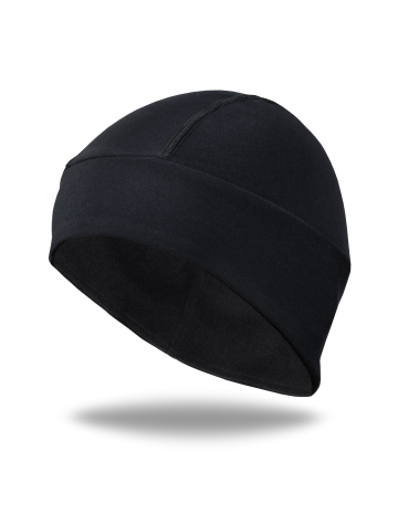 Czapka Kolarska Core Black jesienna - ujęcie z boku