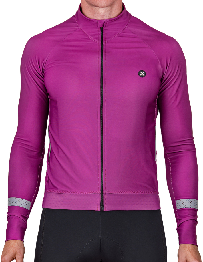 Luxa Purple Vision Radtrikot - Vorderansicht mit reflektierenden Ärmel-Details