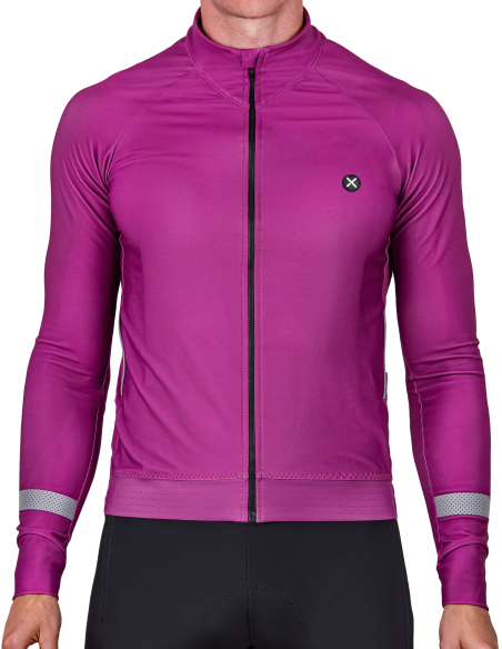 Luxa Purple Vision Radtrikot - Vorderansicht mit reflektierenden Ärmel-Details