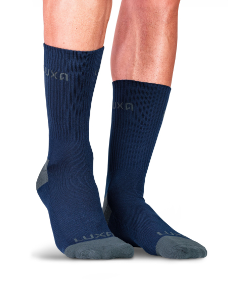 warm navy cycling socks for cold weather