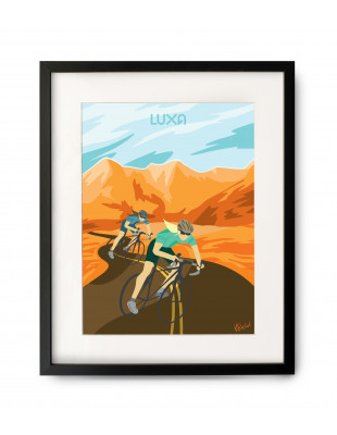 Plakat rowerowy Luxa do powieszenia na ścianę oprawiony w ramkę