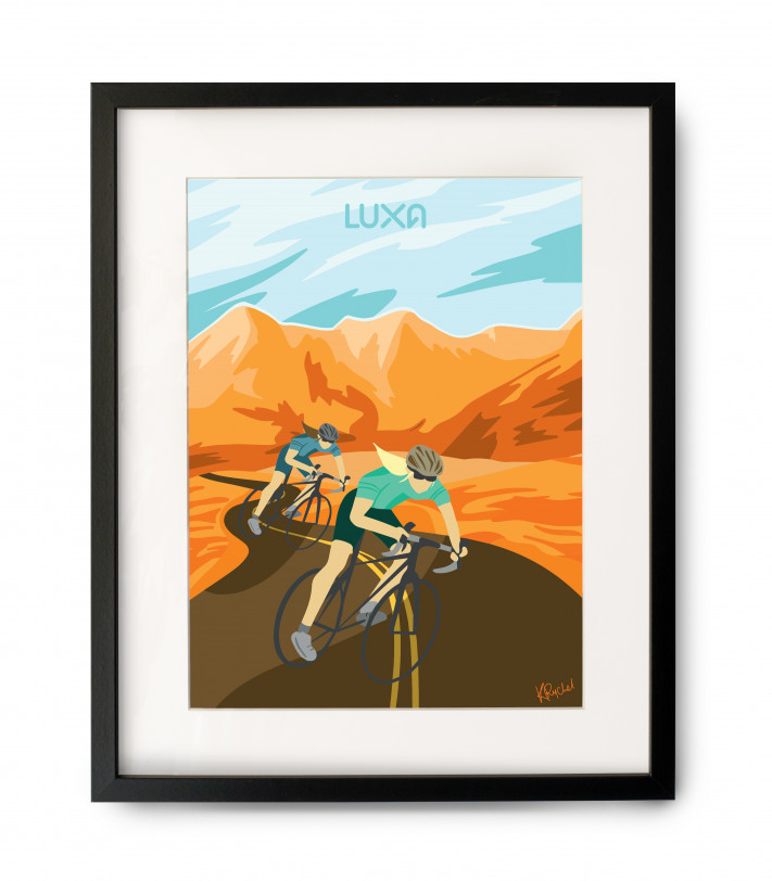 Plakat rowerowy Luxa do powieszenia na ścianę oprawiony w ramkę