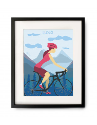 Obraz z kobietą na rowerze szosowym. Pomysł na prezent dla rowerzysty