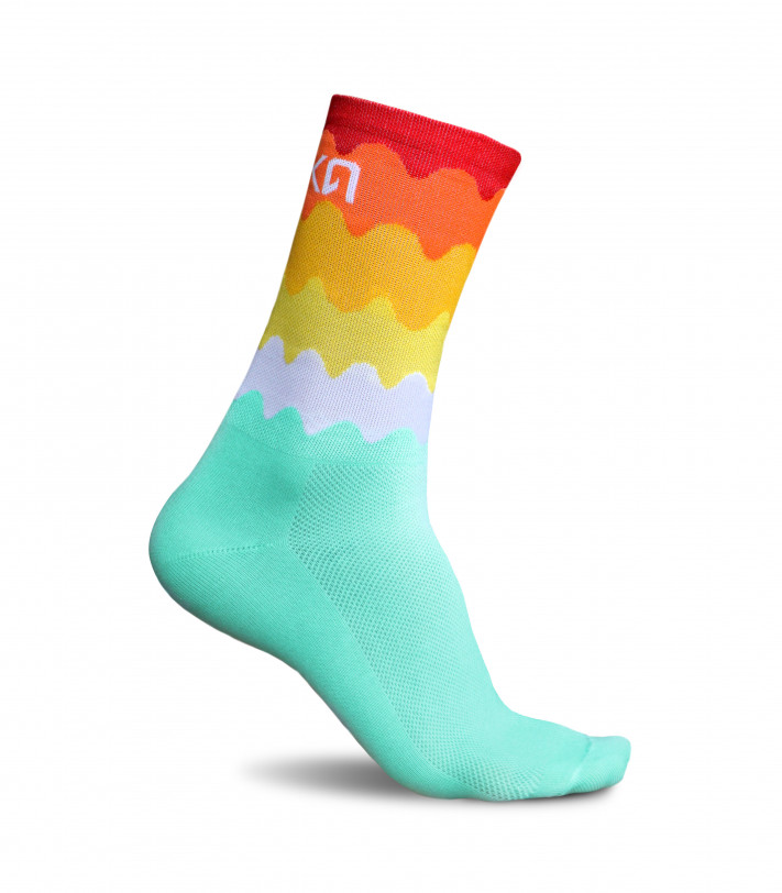 Colorful Tenerife cycling socks made in Europe by luxa