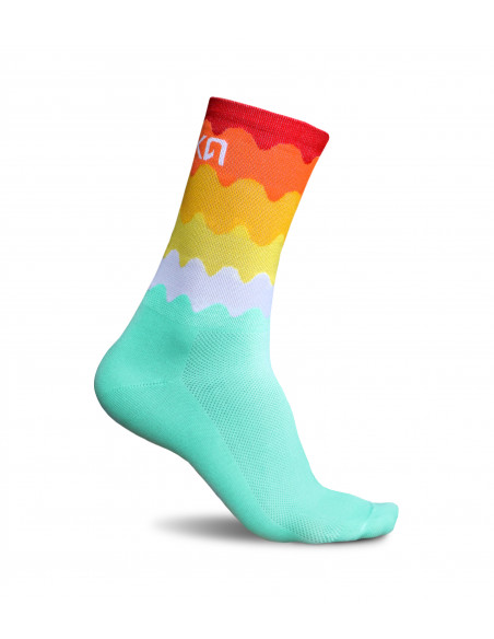 Colorful Tenerife cycling socks made in Europe by luxa