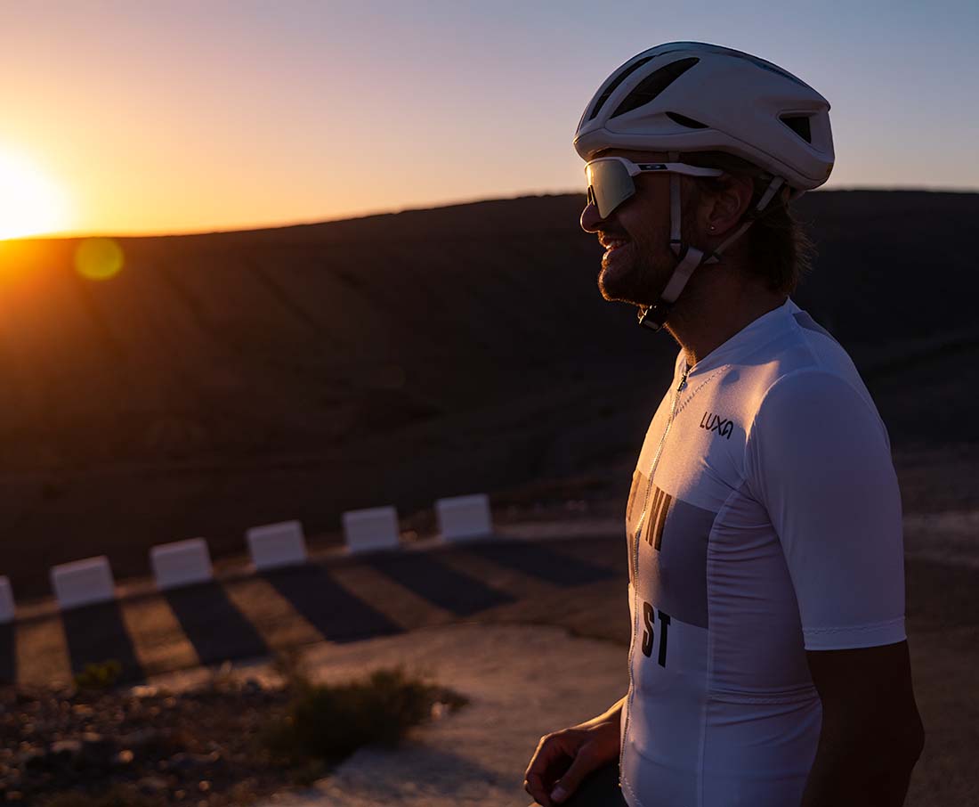 Road cycling in Tenerife in comfortable Luxa Essential bib shorts